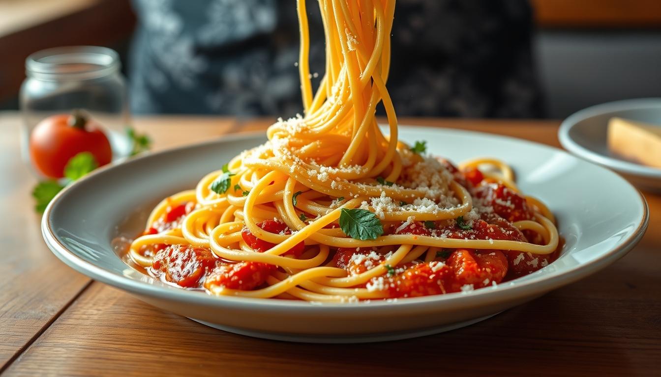 Balanced healthy meal prepared in a home kitchen