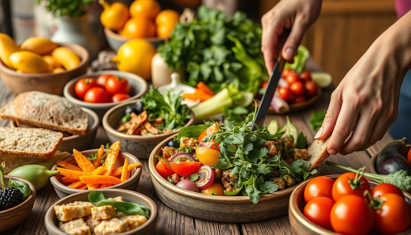 Quick weeknight dinner prepared in a home kitchen